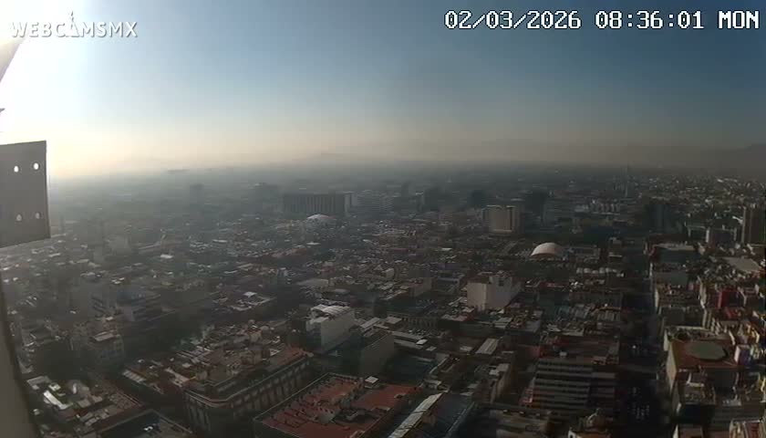 South View of Mexico City from Torre Latino Americana Tower PTZ  Live Cam - Cuauhtemoc, Ciudad de Mexico, Mexico