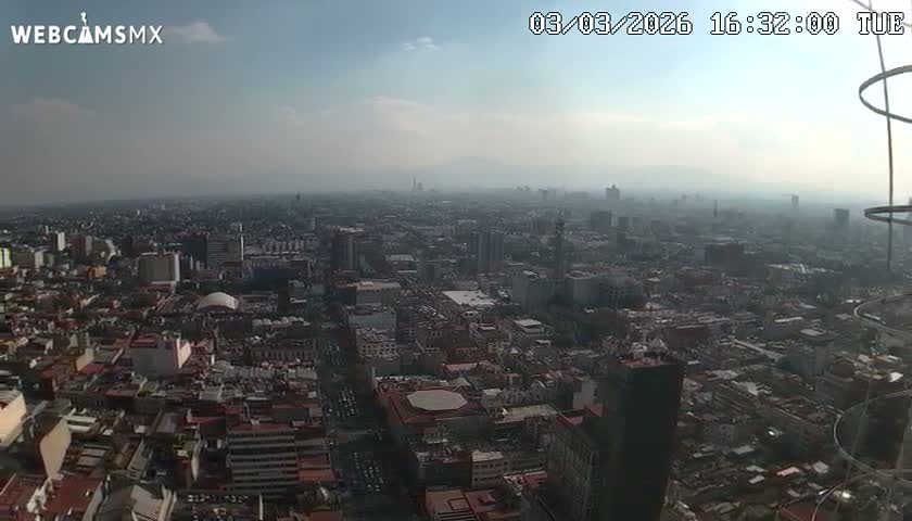 South View of Mexico City from Torre Latino Americana Tower PTZ  Live Cam - Cuauhtemoc, Ciudad de Mexico, Mexico