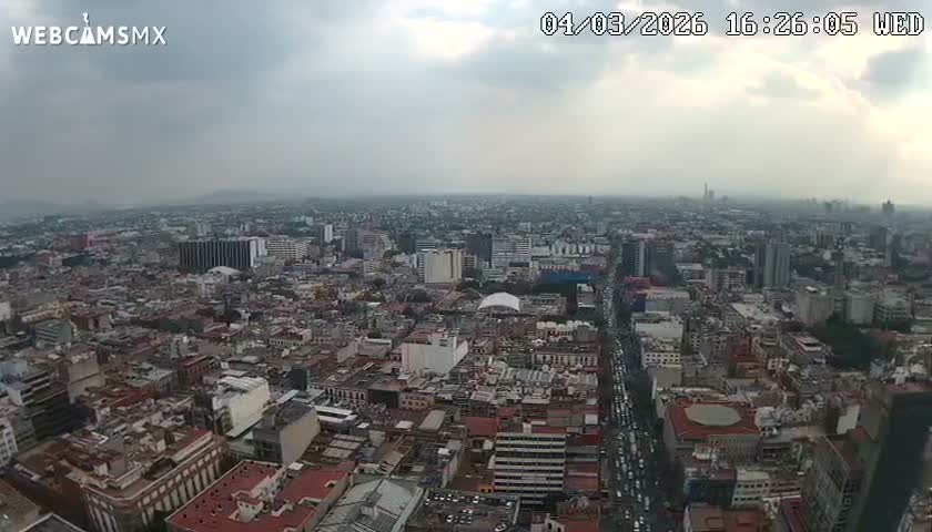 South View of Mexico City from Torre Latino Americana Tower PTZ  Live Cam - Cuauhtemoc, Ciudad de Mexico, Mexico