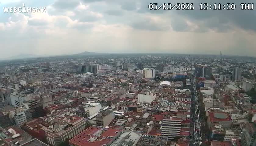 South View of Mexico City from Torre Latino Americana Tower PTZ  Live Cam - Cuauhtemoc, Ciudad de Mexico, Mexico