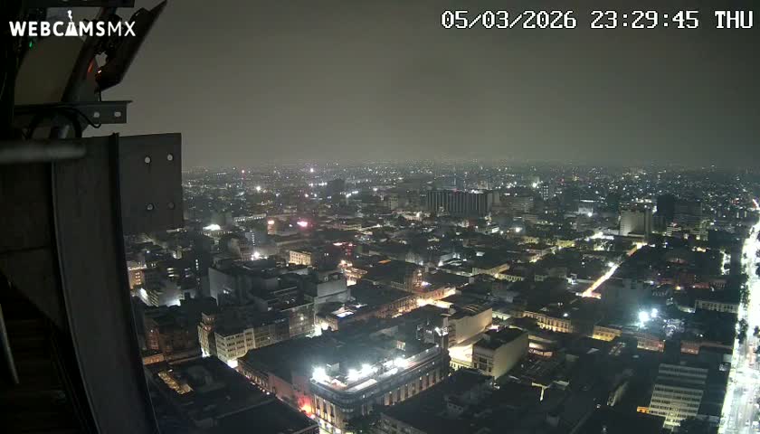 South View of Mexico City from Torre Latino Americana Tower PTZ  Live Cam - Cuauhtemoc, Ciudad de Mexico, Mexico