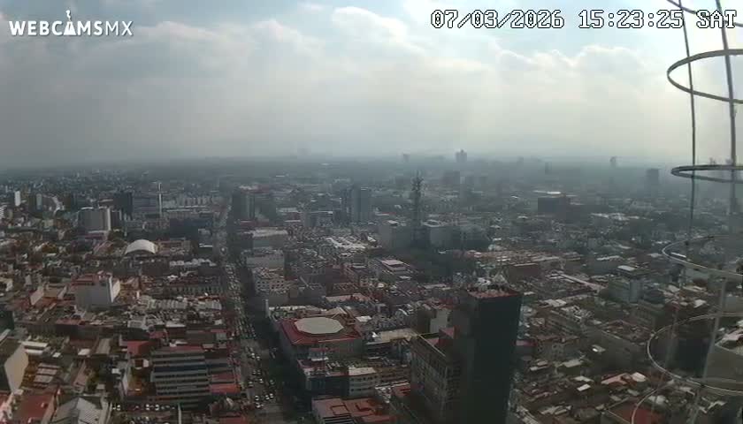 South View of Mexico City from Torre Latino Americana Tower PTZ  Live Cam - Cuauhtemoc, Ciudad de Mexico, Mexico