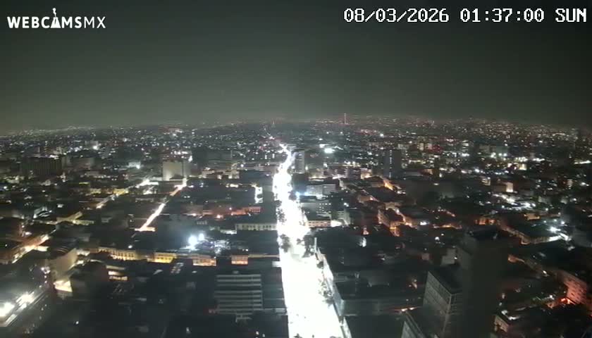 South View of Mexico City from Torre Latino Americana Tower PTZ  Live Cam - Cuauhtemoc, Ciudad de Mexico, Mexico