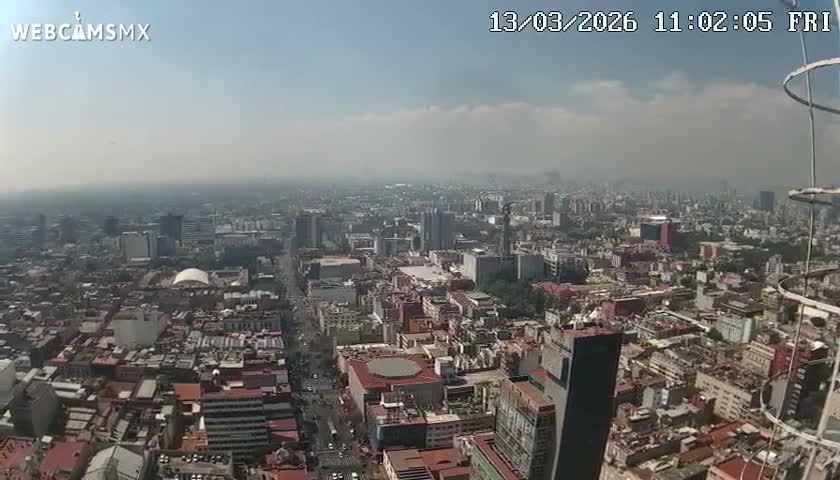 South View of Mexico City from Torre Latino Americana Tower PTZ  Live Cam - Cuauhtemoc, Ciudad de Mexico, Mexico