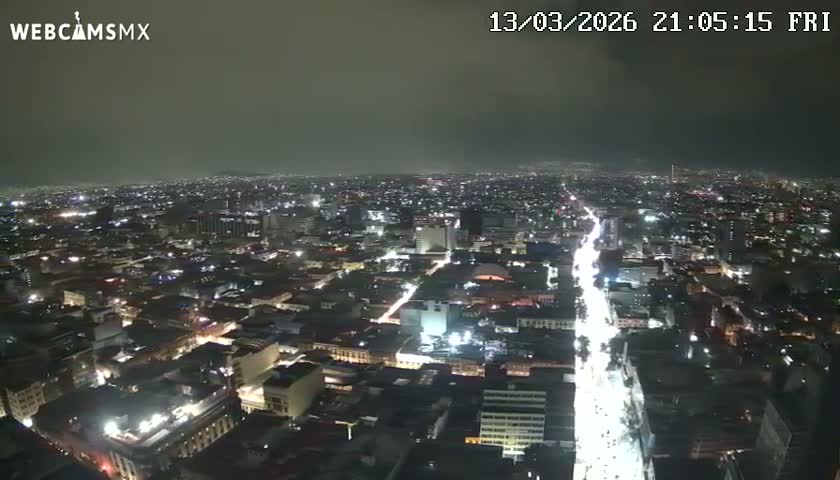 South View of Mexico City from Torre Latino Americana Tower PTZ  Live Cam - Cuauhtemoc, Ciudad de Mexico, Mexico