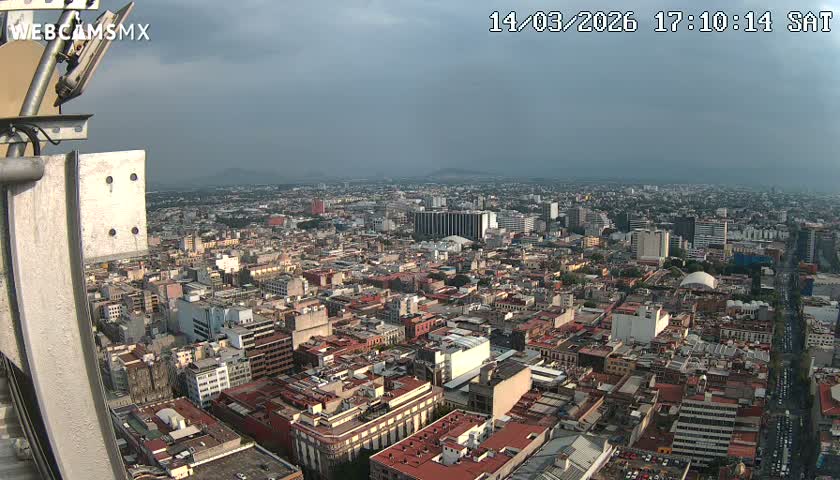 South View of Mexico City from Torre Latino Americana Tower PTZ  Live Cam - Cuauhtemoc, Ciudad de Mexico, Mexico