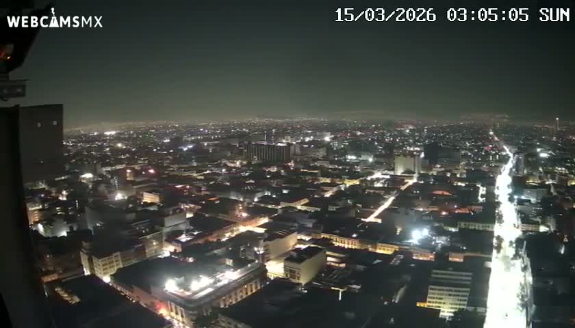 South View of Mexico City from Torre Latino Americana Tower PTZ  Live Cam - Cuauhtemoc, Ciudad de Mexico, Mexico