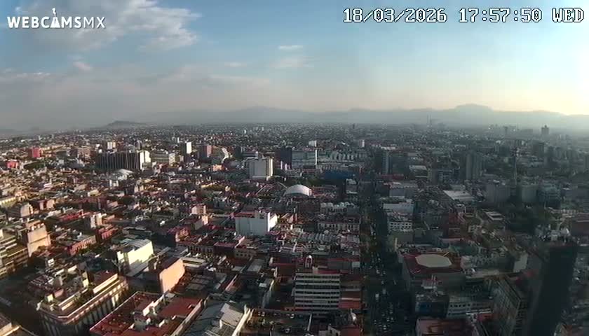 South View of Mexico City from Torre Latino Americana Tower PTZ  Live Cam - Cuauhtemoc, Ciudad de Mexico, Mexico
