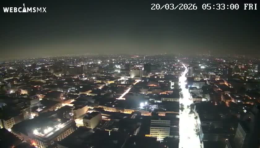 South View of Mexico City from Torre Latino Americana Tower PTZ  Live Cam - Cuauhtemoc, Ciudad de Mexico, Mexico