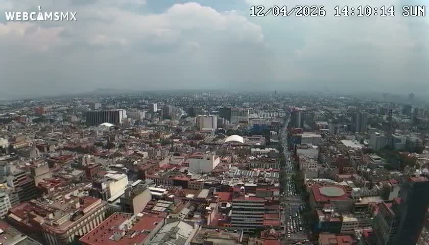 South View of Mexico City from Torre Latino Americana Tower PTZ  Live Cam - Cuauhtemoc, Ciudad de Mexico, Mexico