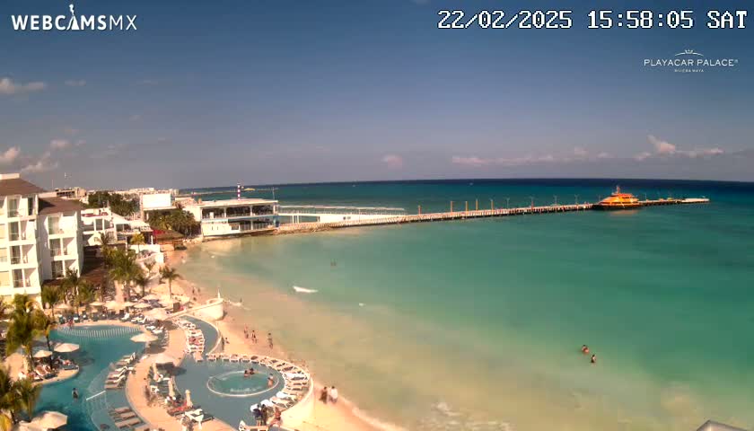 Playa del Carmen, Playa Playacar Beach Live Cam - Solidaridad, Quintana Roo, Mexico