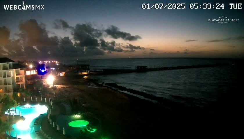 Playa del Carmen, Playa Playacar Beach Live Cam - Solidaridad, Quintana Roo, Mexico