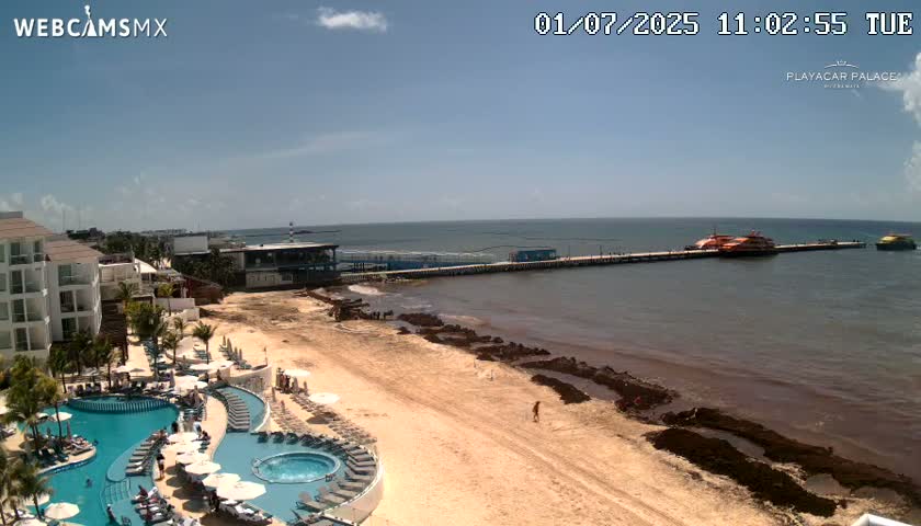 Playa del Carmen, Playa Playacar Beach Live Cam - Solidaridad, Quintana Roo, Mexico