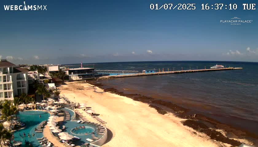 Playa del Carmen, Playa Playacar Beach Live Cam - Solidaridad, Quintana Roo, Mexico