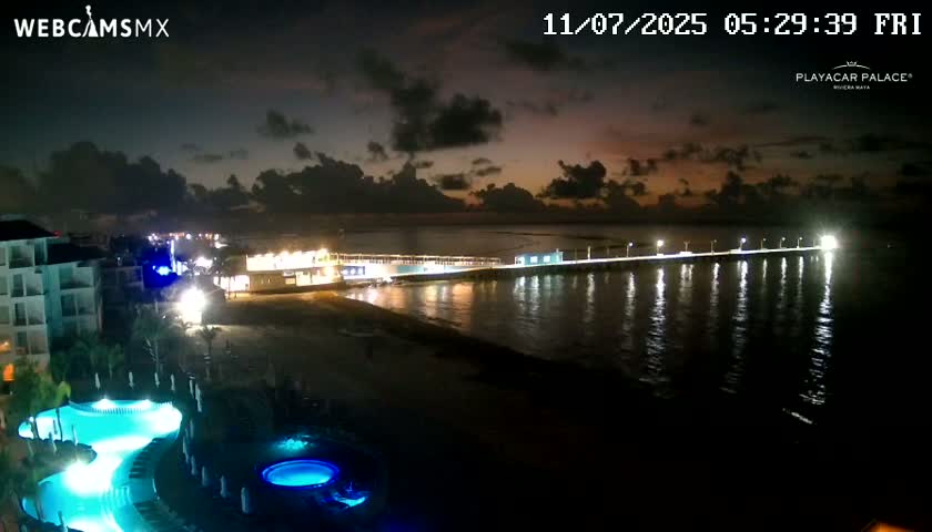 Playa del Carmen, Playa Playacar Beach Live Cam - Solidaridad, Quintana Roo, Mexico