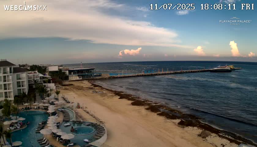 Playa del Carmen, Playa Playacar Beach Live Cam - Solidaridad, Quintana Roo, Mexico