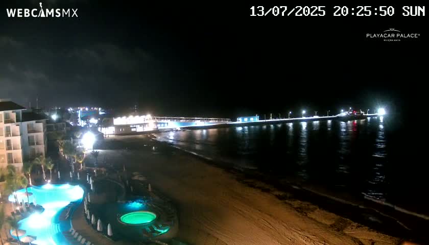 Playa del Carmen, Playa Playacar Beach Live Cam - Solidaridad, Quintana Roo, Mexico