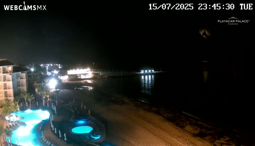 Playa del Carmen, Playa Playacar Beach Live Cam - Solidaridad, Quintana Roo, Mexico
