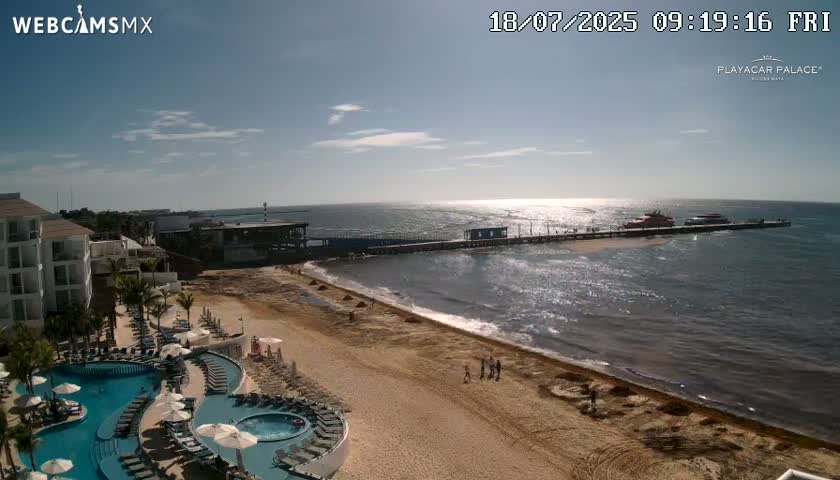 Playa del Carmen, Playa Playacar Beach Live Cam - Solidaridad, Quintana Roo, Mexico