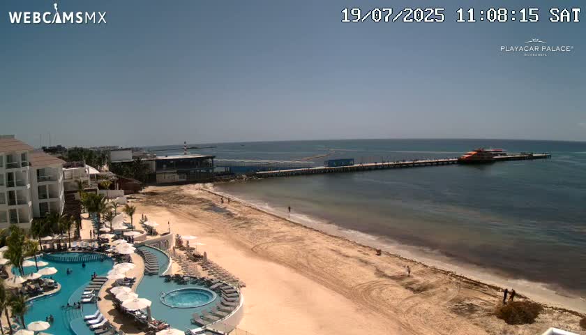 Playa del Carmen, Playa Playacar Beach Live Cam - Solidaridad, Quintana Roo, Mexico