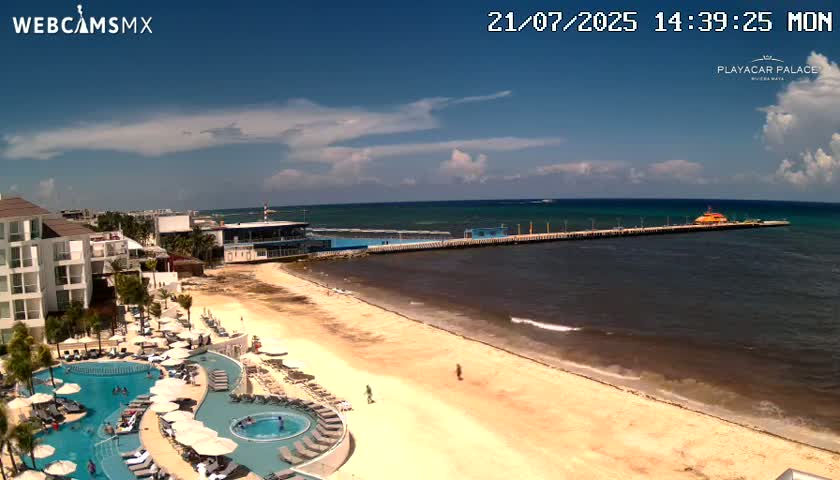 Playa del Carmen, Playa Playacar Beach Live Cam - Solidaridad, Quintana Roo, Mexico