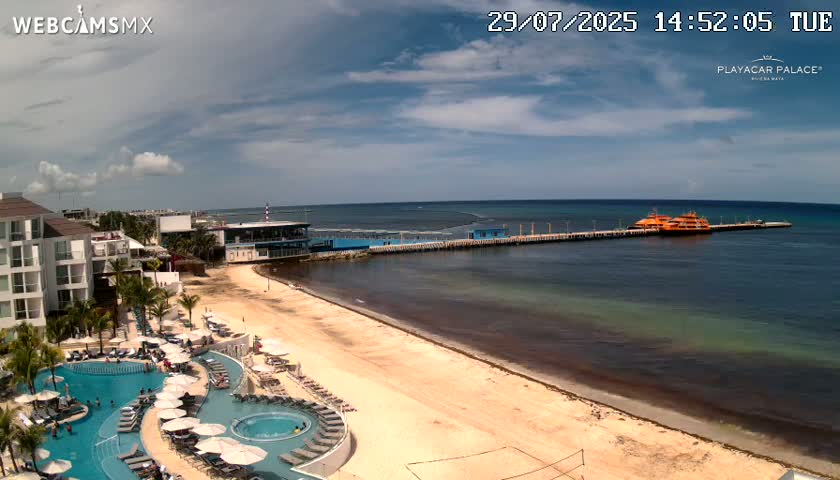 Playa del Carmen, Playa Playacar Beach Live Cam - Solidaridad, Quintana Roo, Mexico