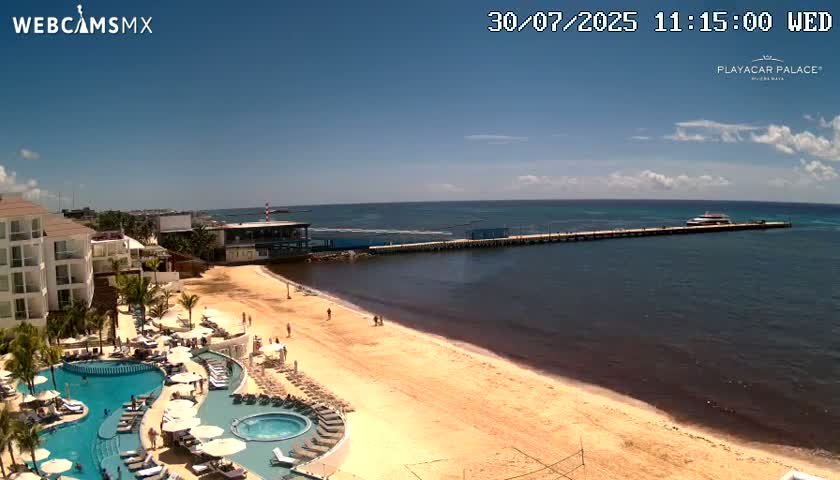 Playa del Carmen, Playa Playacar Beach Live Cam - Solidaridad, Quintana Roo, Mexico