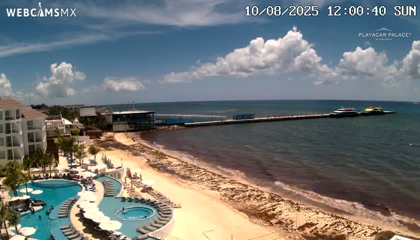Playa del Carmen, Playa Playacar Beach Live Cam - Solidaridad, Quintana Roo, Mexico