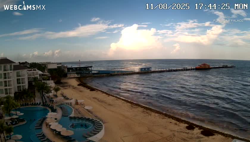 Playa del Carmen, Playa Playacar Beach Live Cam - Solidaridad, Quintana Roo, Mexico