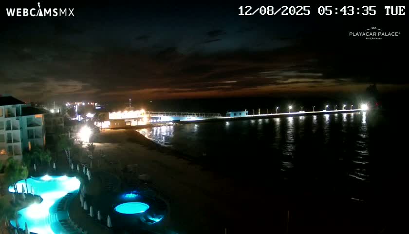 Playa del Carmen, Playa Playacar Beach Live Cam - Solidaridad, Quintana Roo, Mexico