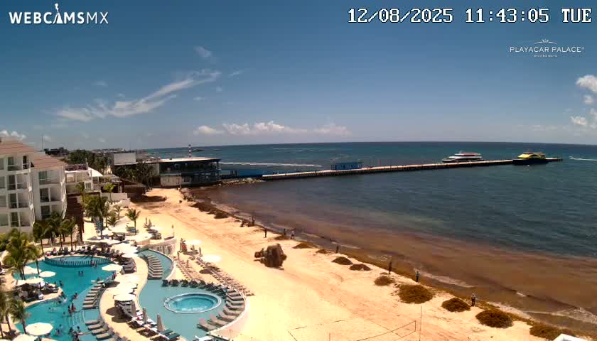 Playa del Carmen, Playa Playacar Beach Live Cam - Solidaridad, Quintana Roo, Mexico
