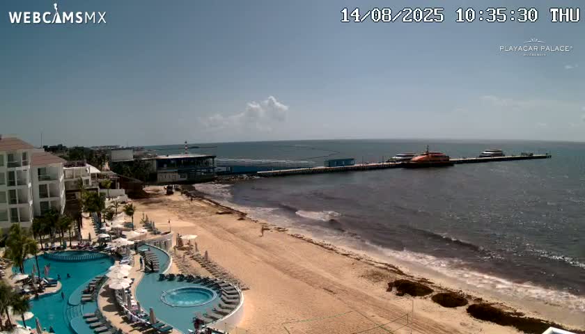 Playa del Carmen, Playa Playacar Beach Live Cam - Solidaridad, Quintana Roo, Mexico