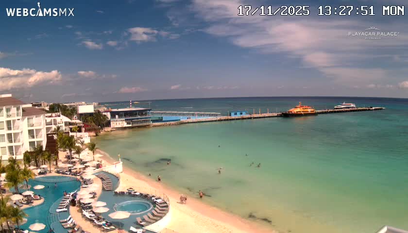 Playa del Carmen, Playa Playacar Beach Live Cam - Solidaridad, Quintana Roo, Mexico