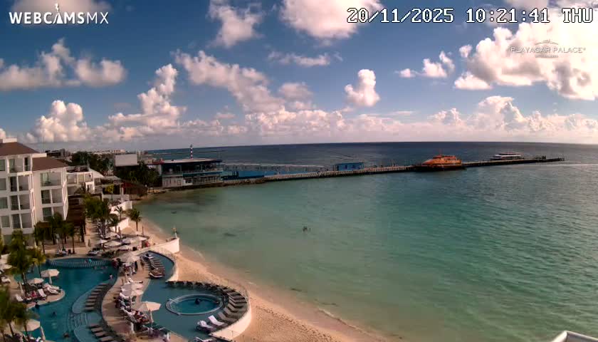 Playa del Carmen, Playa Playacar Beach Live Cam - Solidaridad, Quintana Roo, Mexico