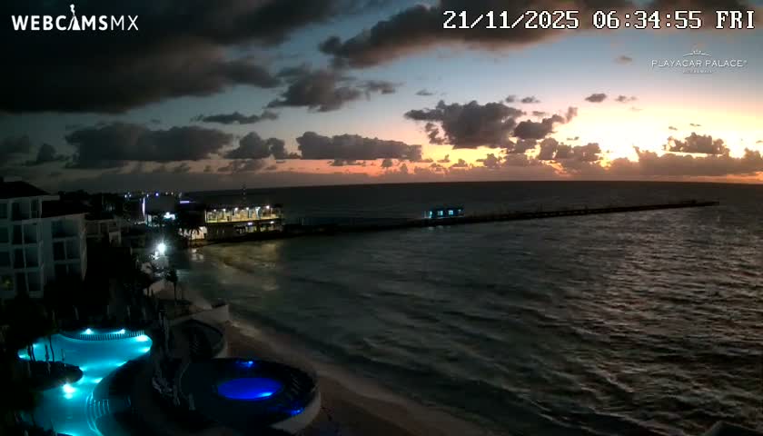 Playa del Carmen, Playa Playacar Beach Live Cam - Solidaridad, Quintana Roo, Mexico