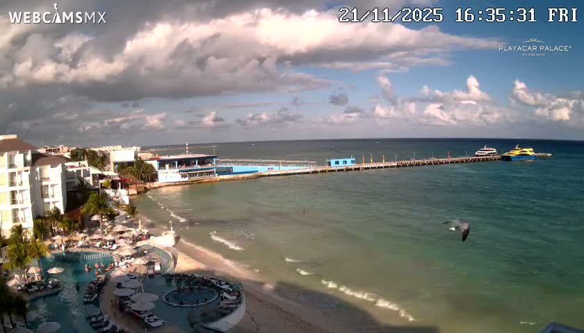 Playa del Carmen, Playa Playacar Beach Live Cam - Solidaridad, Quintana Roo, Mexico
