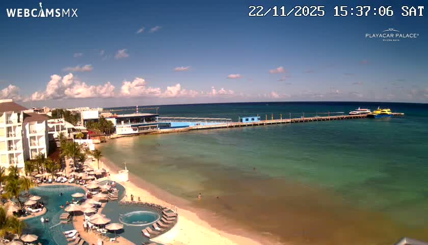 Playa del Carmen, Playa Playacar Beach Live Cam - Solidaridad, Quintana Roo, Mexico