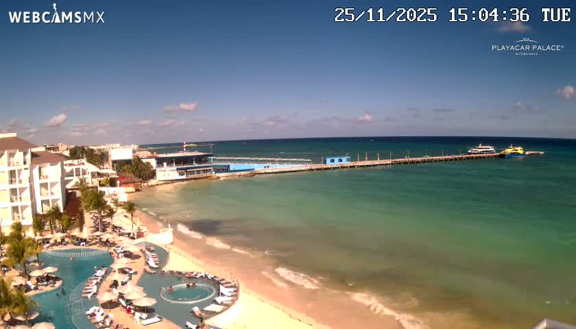 Playa del Carmen, Playa Playacar Beach Live Cam - Solidaridad, Quintana Roo, Mexico