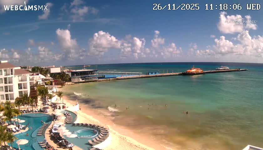 Playa del Carmen, Playa Playacar Beach Live Cam - Solidaridad, Quintana Roo, Mexico