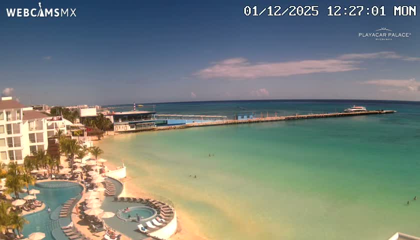 Playa del Carmen, Playa Playacar Beach Live Cam - Solidaridad, Quintana Roo, Mexico