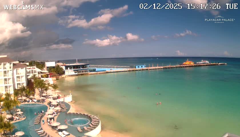 Playa del Carmen, Playa Playacar Beach Live Cam - Solidaridad, Quintana Roo, Mexico