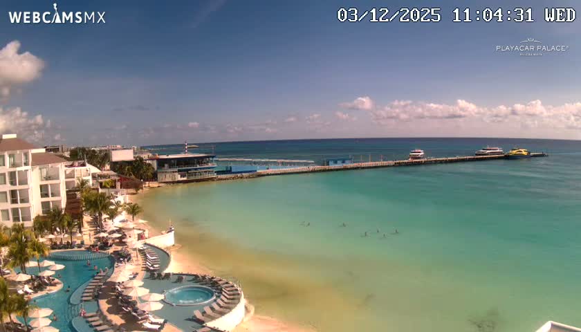 Playa del Carmen, Playa Playacar Beach Live Cam - Solidaridad, Quintana Roo, Mexico
