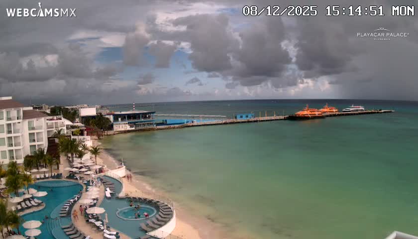 Playa del Carmen, Playa Playacar Beach Live Cam - Solidaridad, Quintana Roo, Mexico