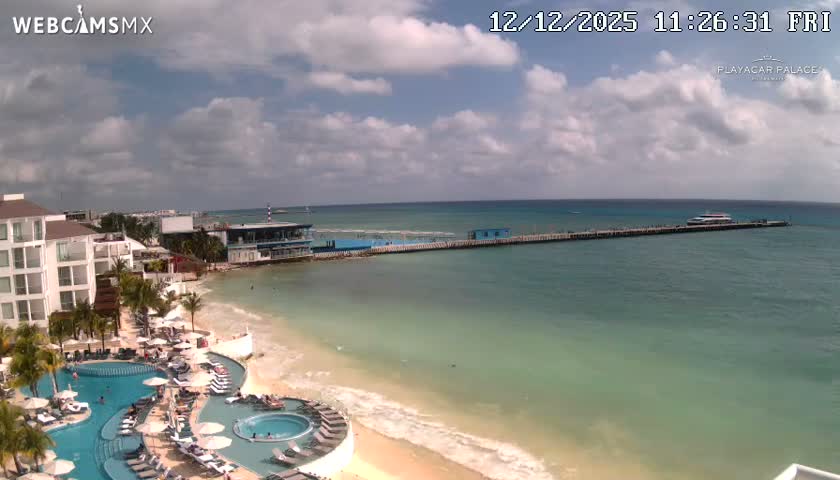 Playa del Carmen, Playa Playacar Beach Live Cam - Solidaridad, Quintana Roo, Mexico