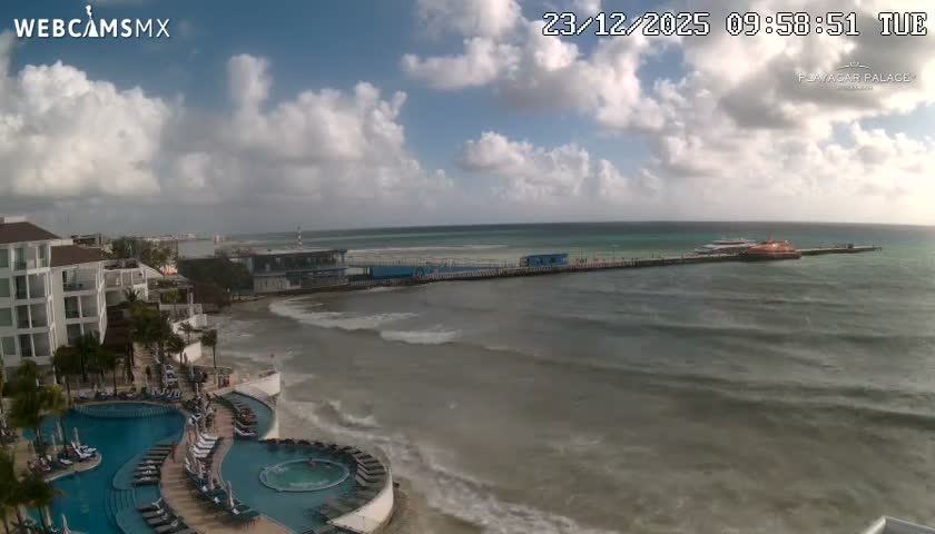 Playa del Carmen, Playa Playacar Beach Live Cam - Solidaridad, Quintana Roo, Mexico
