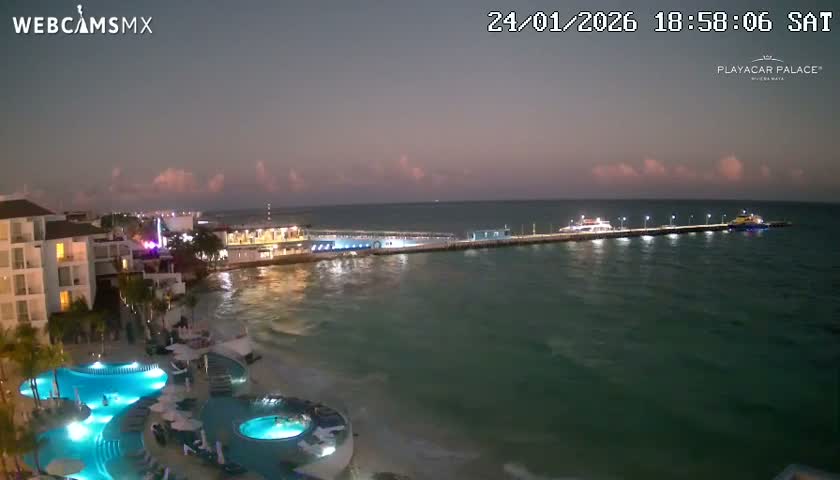 Playa del Carmen, Playa Playacar Beach Live Cam - Solidaridad, Quintana Roo, Mexico