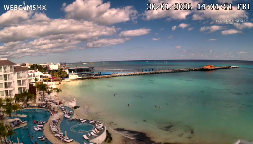 Playa del Carmen, Playa Playacar Beach Live Cam - Solidaridad, Quintana Roo, Mexico