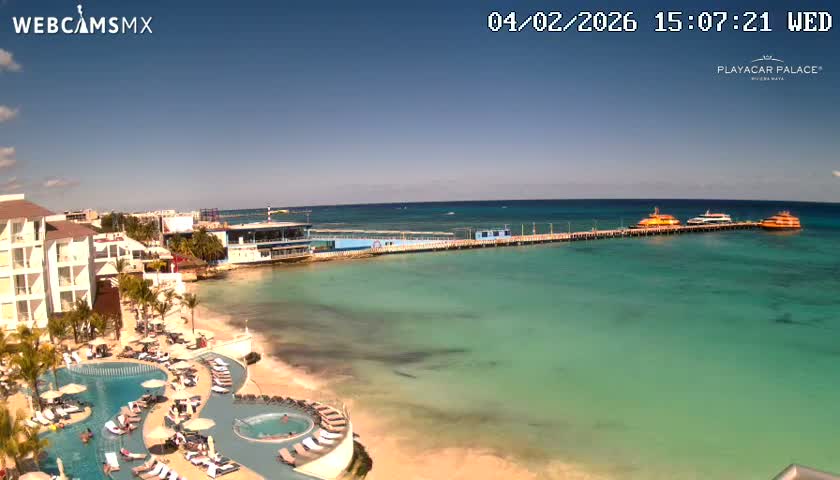 Playa del Carmen, Playa Playacar Beach Live Cam - Solidaridad, Quintana Roo, Mexico