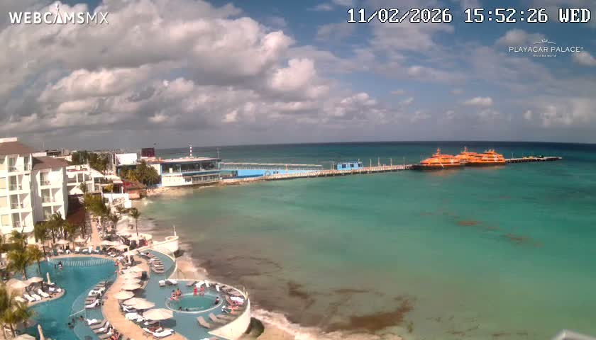 Playa del Carmen, Playa Playacar Beach Live Cam - Solidaridad, Quintana Roo, Mexico