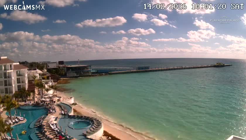 Playa del Carmen, Playa Playacar Beach Live Cam - Solidaridad, Quintana Roo, Mexico